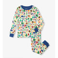HATLEY Boy's Falala Pajama Set Size 5 Blue Printed Long Sleeve Holiday NWT