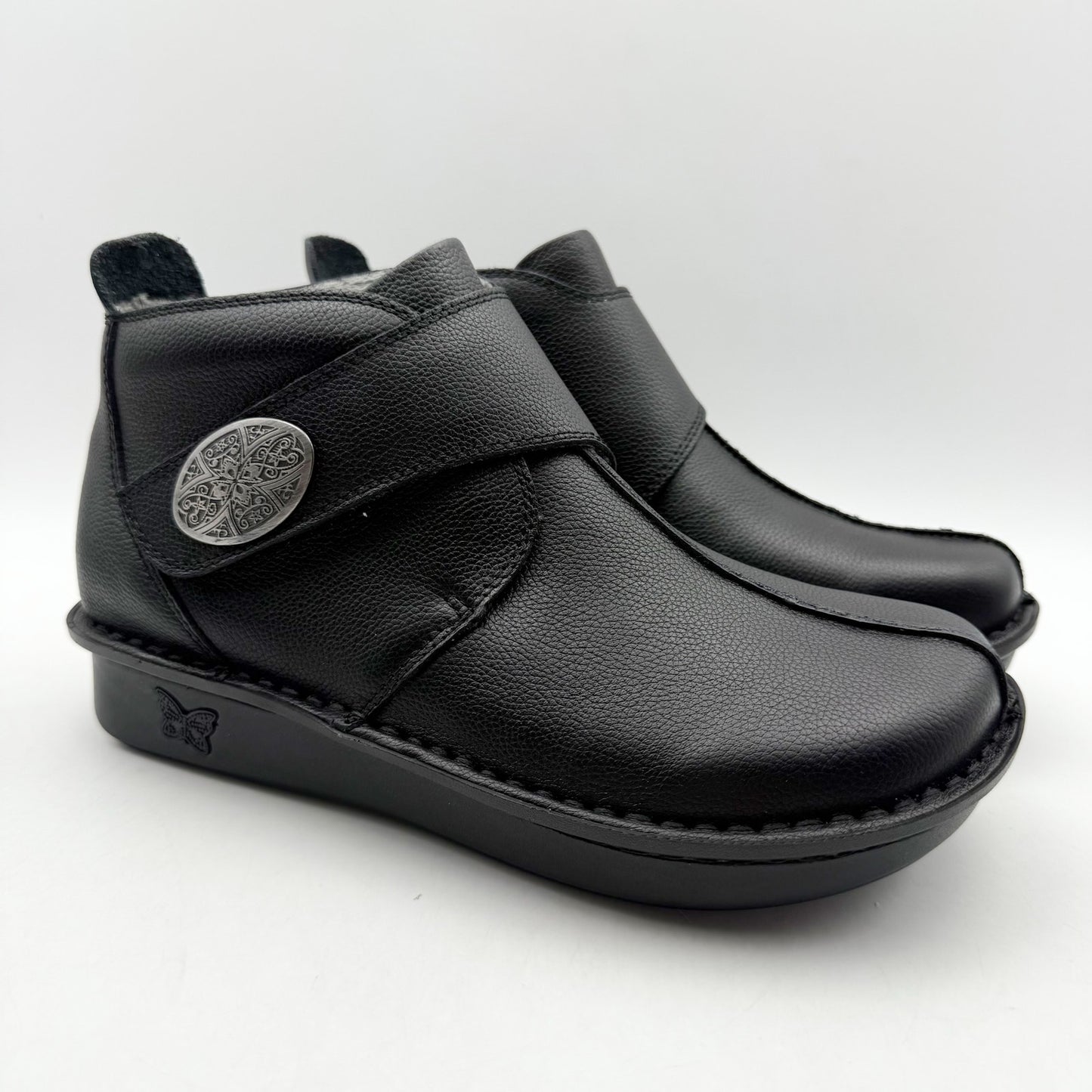 Alegria Womens Caiti Ankle Booties EU 35 US 5-5.5 Black Leather NIB