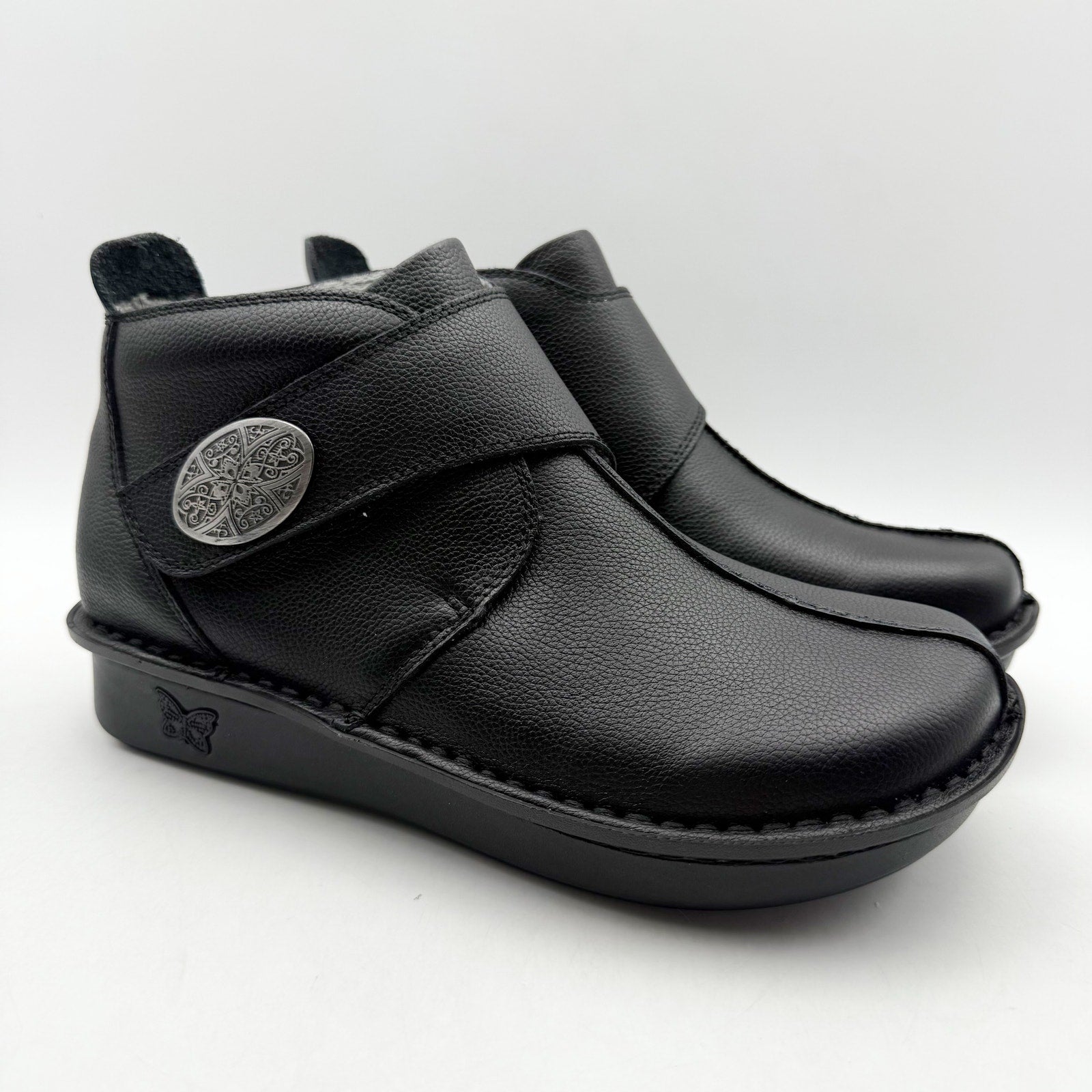 Alegria Womens Caiti Ankle Booties EU 35 US 5-5.5 Black Leather NIB