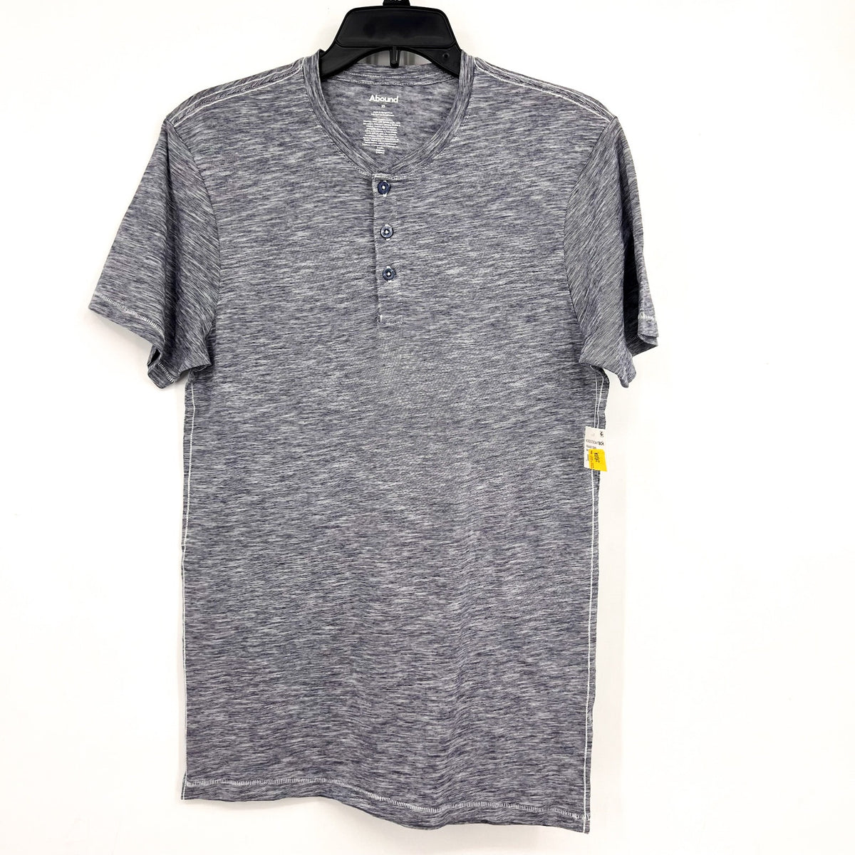 ABOUND Men's Jersey Slub Henley Tee XS Navy Blue White Short Sleeve Cotton NWT