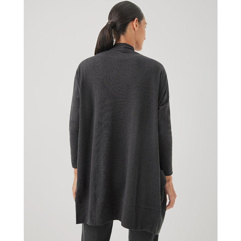 PACT Women' Airplane Wrap Cardigan XS-Small Gray Charcoal Heather Open Front NWT