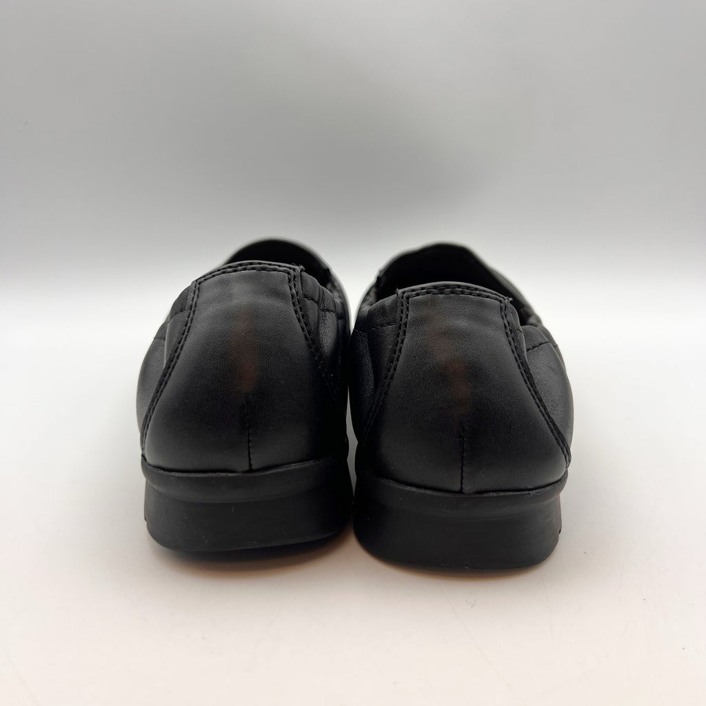 Clarks Womens Jenette Ruby Flats Size 9 M EU 40 Black Leather Slip-On NIB