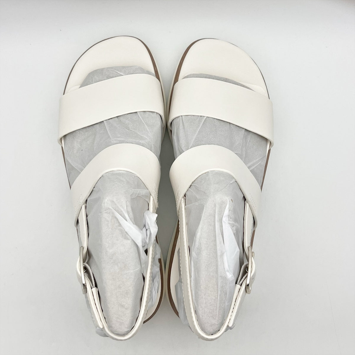 Naturalizer Womens Darry-Sling Sandals Size 8.5 M White Leather Lug Sole NIB