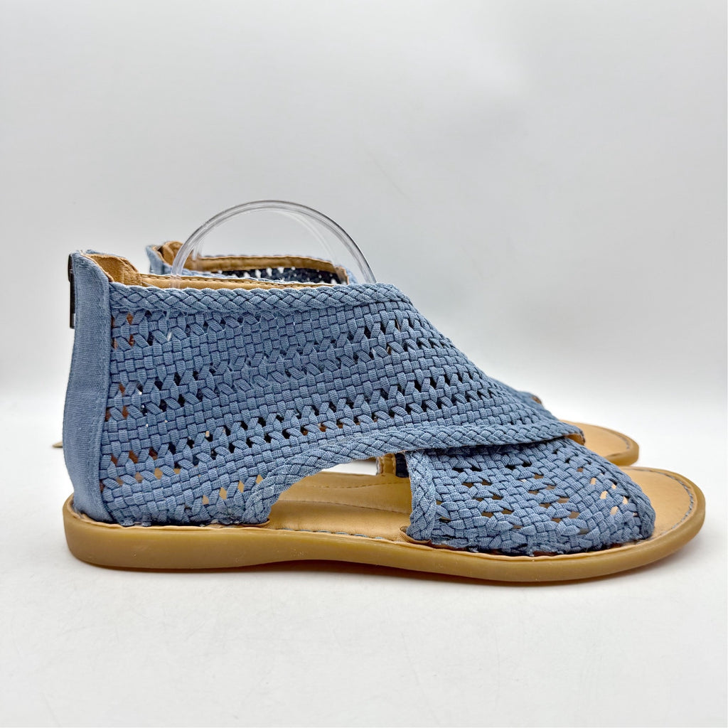 Born Womens Iwa Mac Cross-Front Sandals US 11 M EU 41.5 Blue Fabric NWOB
