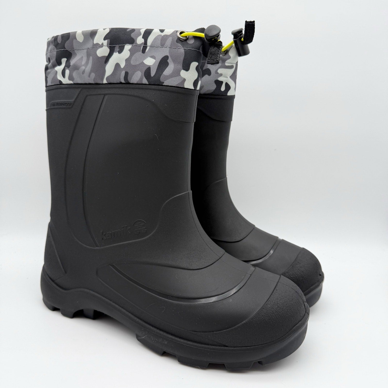 Kamik Kids Snobuster 2 Winter Boots US 6 EU 38 Grey Camo Waterproof NIB