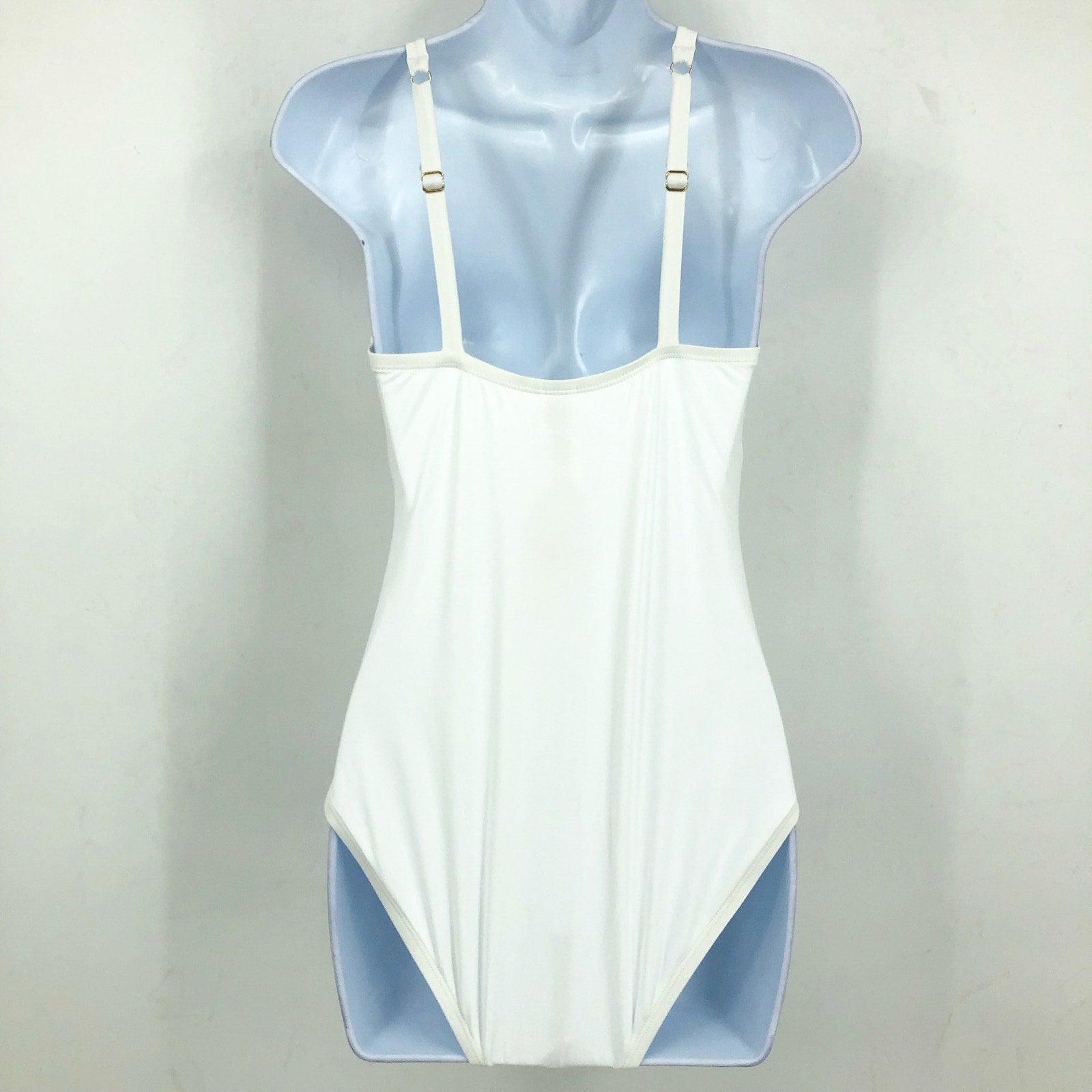 TOMMY BAHAMA Pearl Cross Front One-Piece Swimsuit Size 8 White Over Shoulder NWT