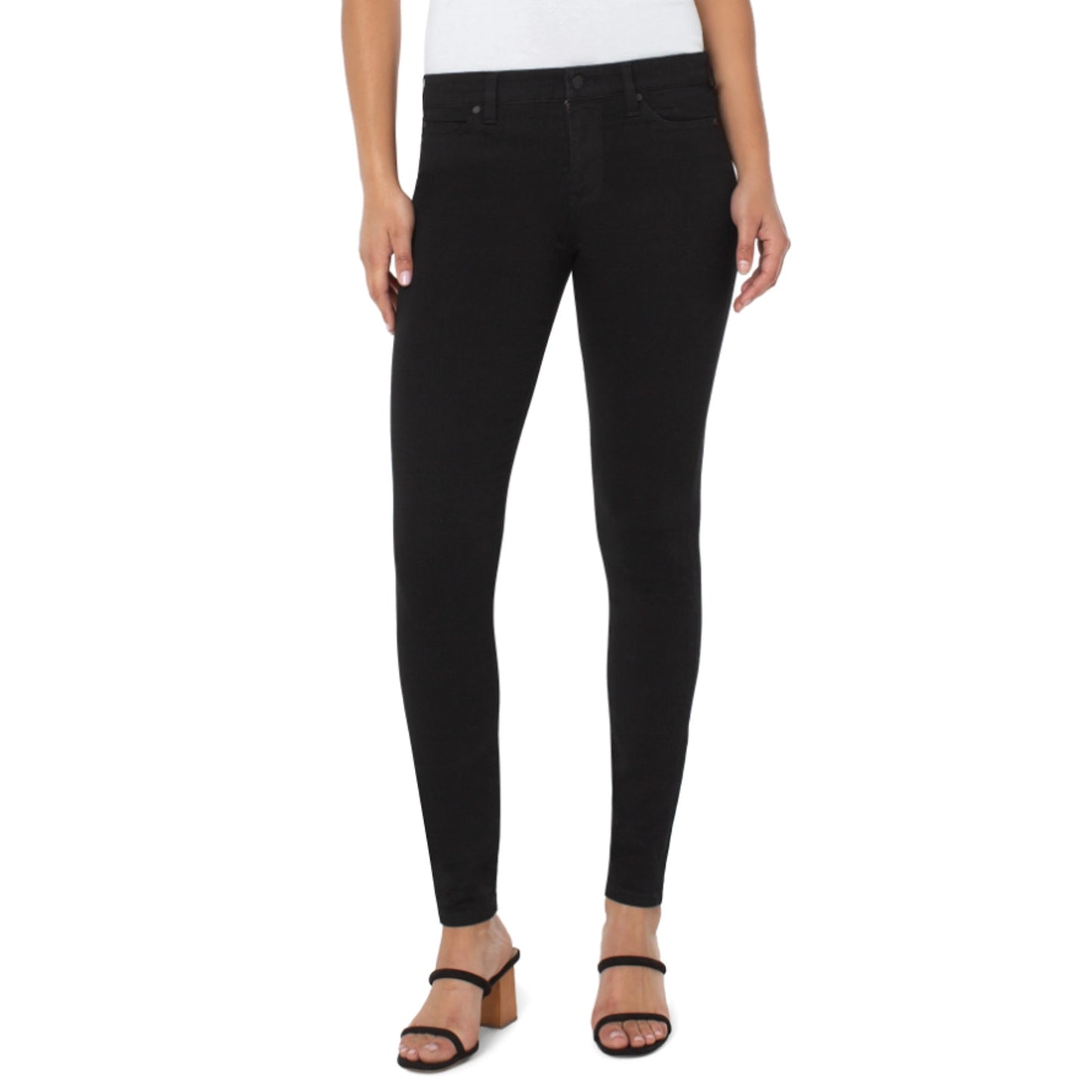 LIVERPOOL Women's Abby Jeans Size 26 US 2 Black Skinny Silky Soft Eco Denim NWT