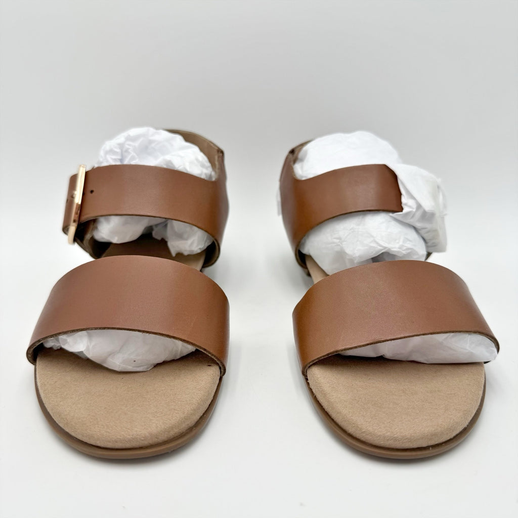Munro Womens Cleo Double Strap Sandals Size 6.5 M Saddle Brown Leather NIB