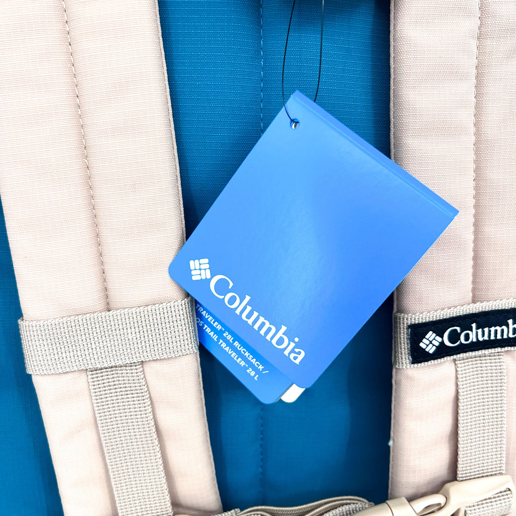 COLUMBIA Trail Traveler 28L Rucksack Backpack One Size Tan Canoe River Blue NWT