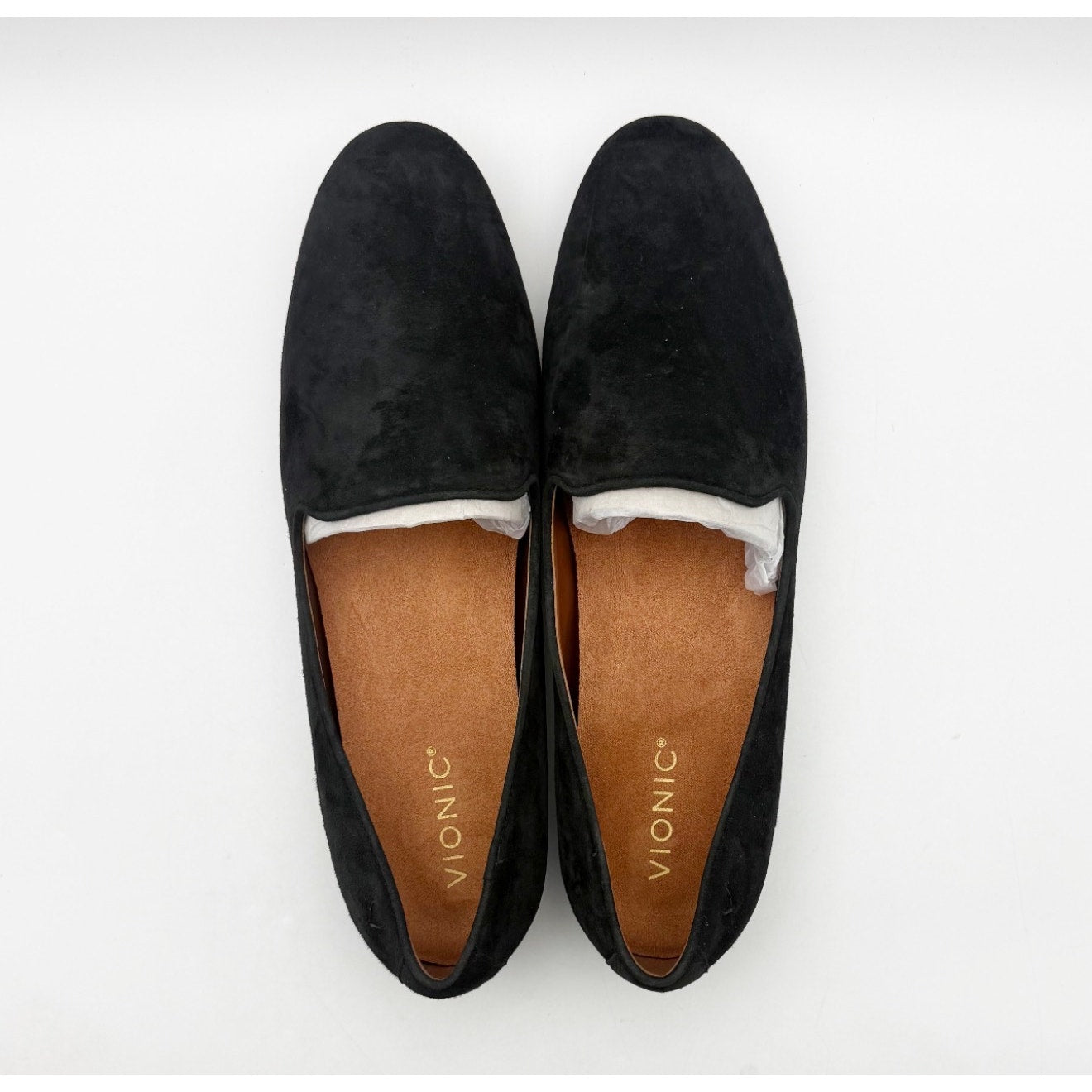 Vionic Women's Willa Flat Loafers Size 11 EU 42 Black Suede Slip On NIB