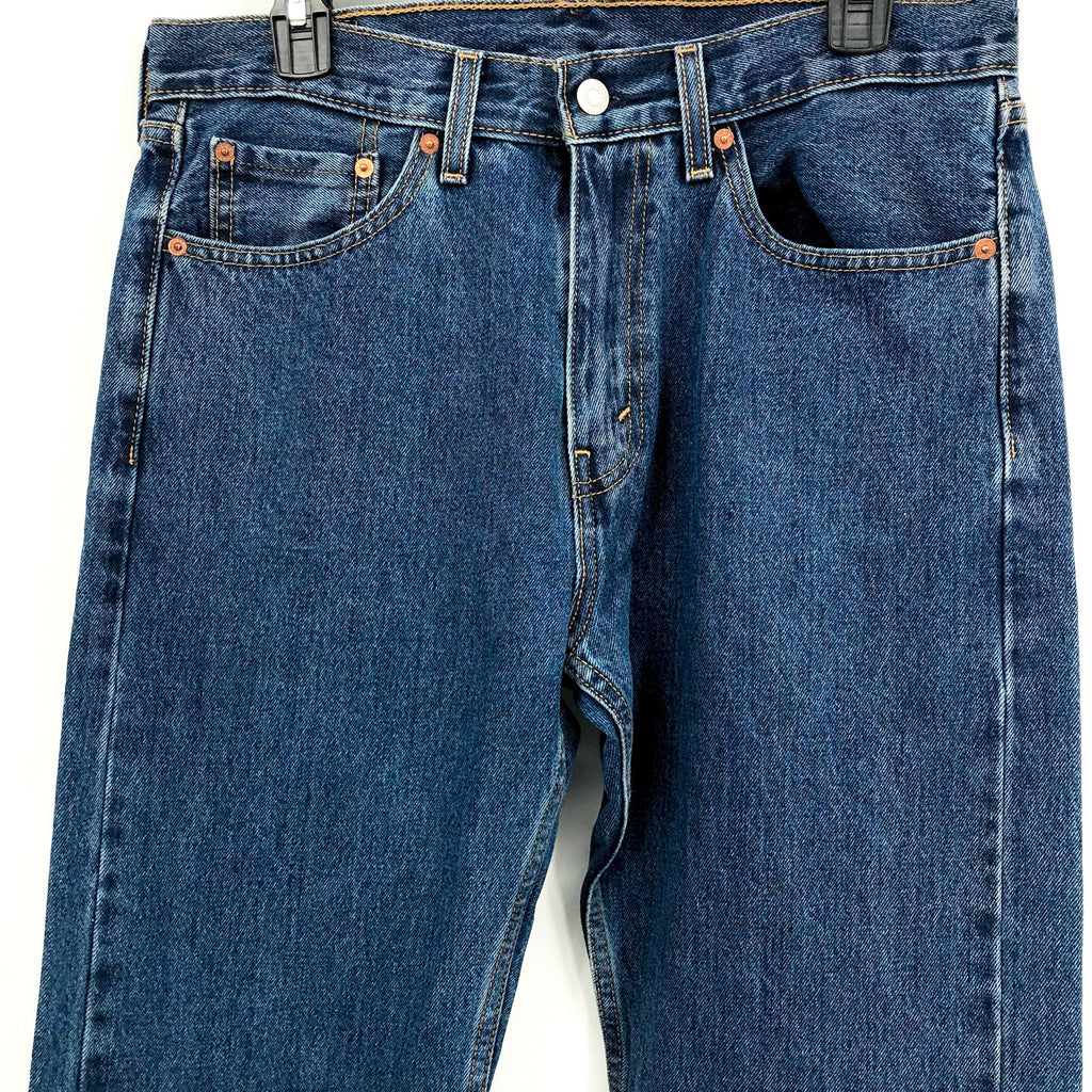 LEVI'S Men's 505 Straight Leg Jeans 33x34 Blue Dark Stonewash NWOT 005054886