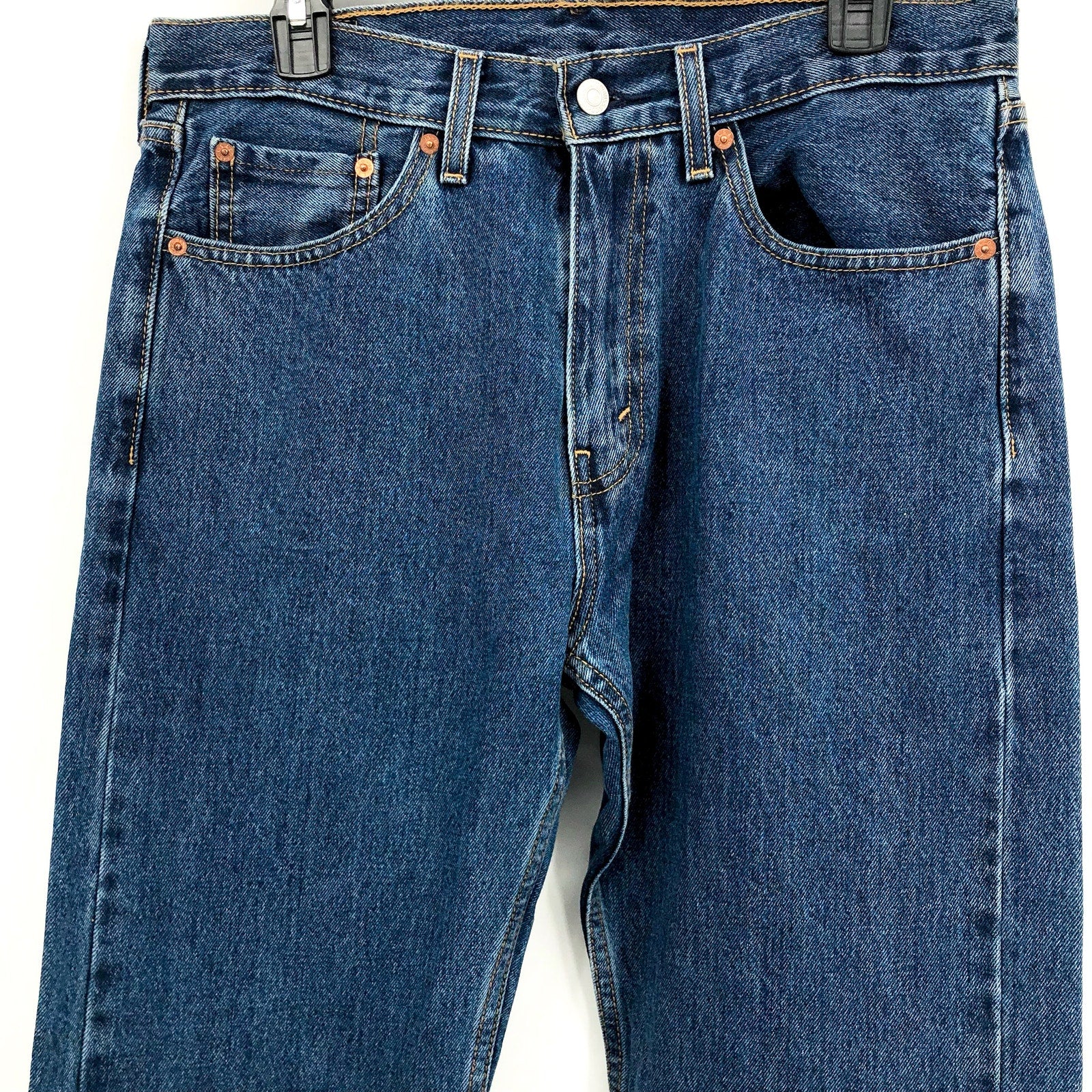 LEVI'S Men's 505 Straight Leg Jeans 33x34 Blue Dark Stonewash NWOT 005054886