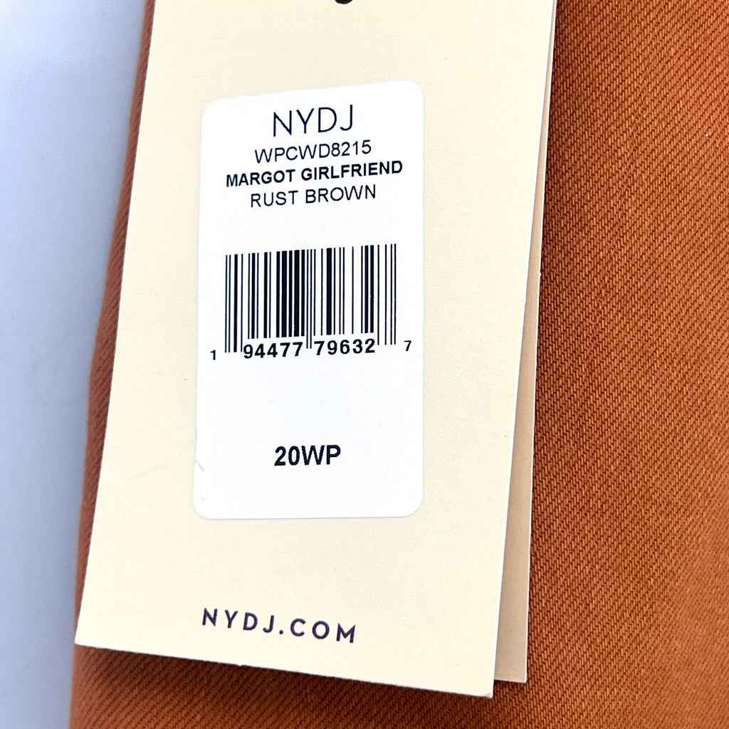 NYDJ Womens Margot Girlfriend Jeans Size 20W PETITE Rust Brown Straight Leg NWT