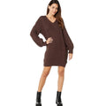 BARDOT Women's Bell Knit Sweater Dress Size 4 Small Chocolate Brown NWT