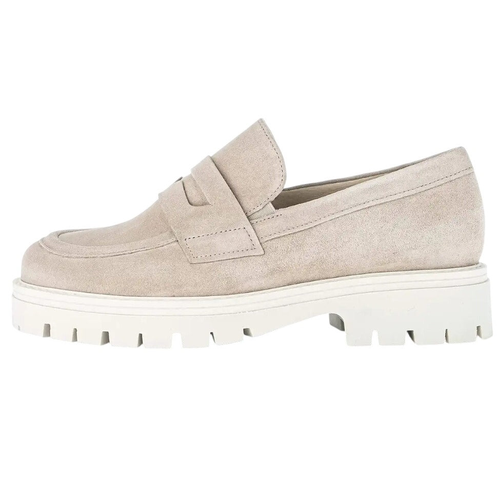 Gabor Womens 22.453 Platform Loafers UK 4 US 6.5 Beige Suede NWOB