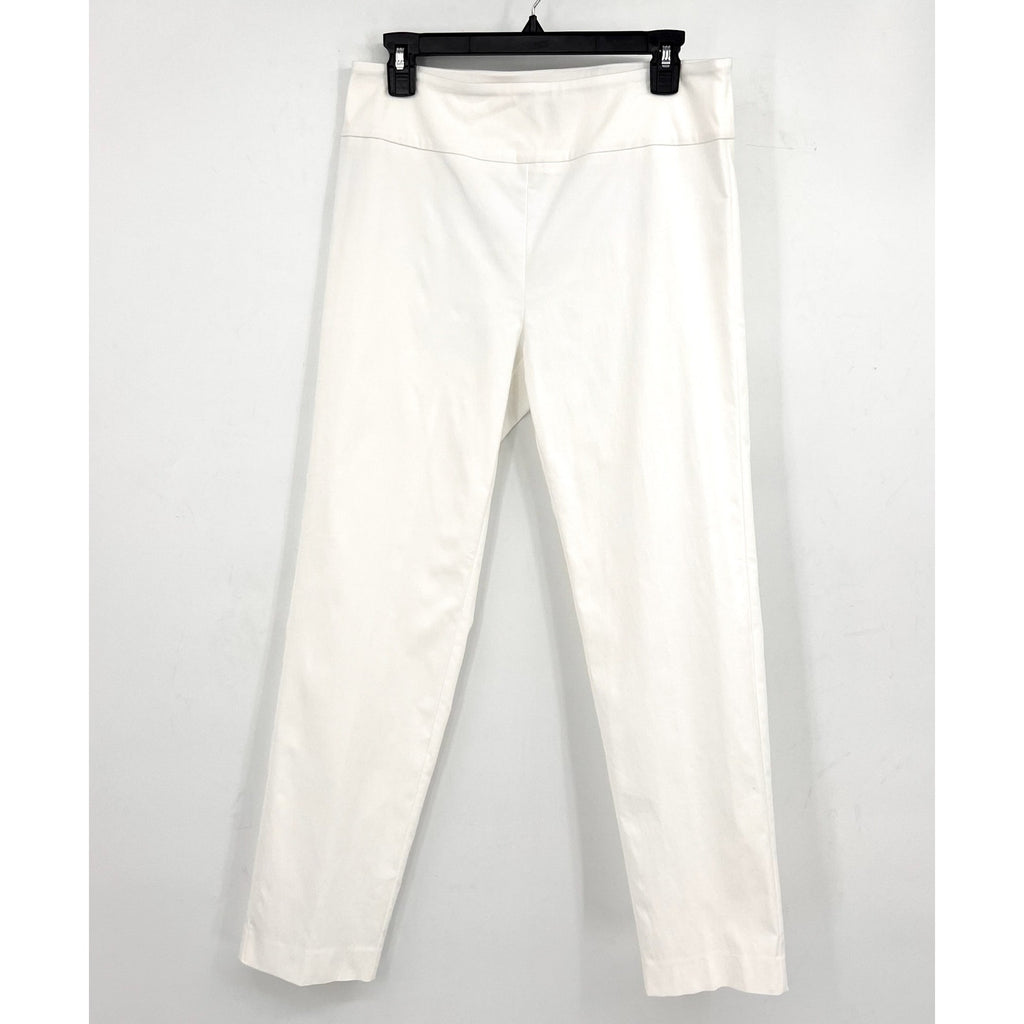 ELLIOTT LAUREN Women's Classic Pull-On Ankle Pants Size 14 White Back Slit NWOT