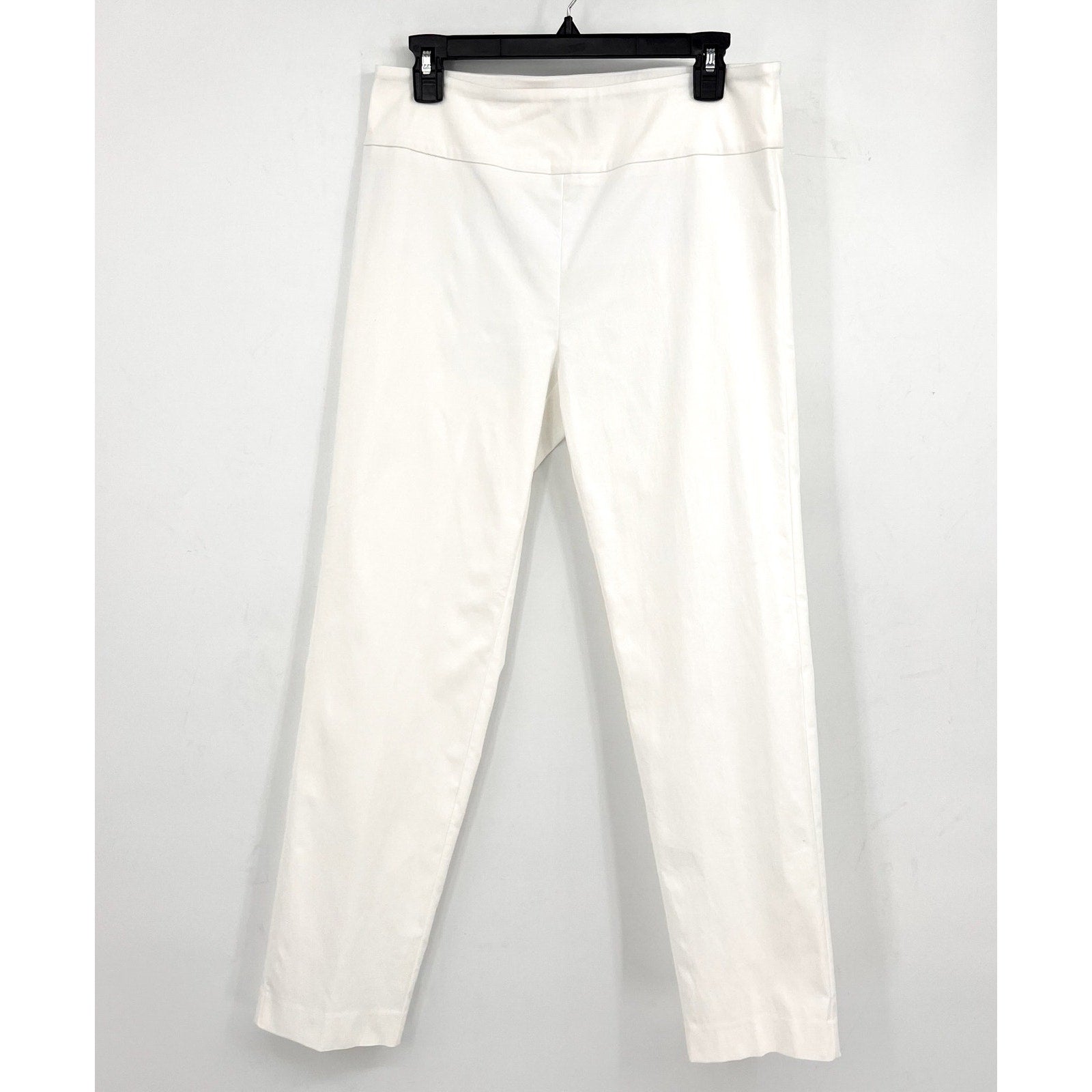 ELLIOTT LAUREN Women's Classic Pull-On Ankle Pants Size 14 White Back Slit NWOT
