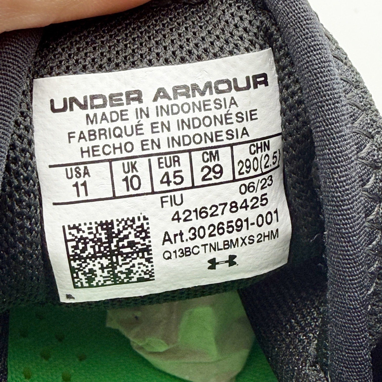 Under Armour Mens Harper 8 Elite Baseball Cleats US 11 EU 45 Black Green NIB