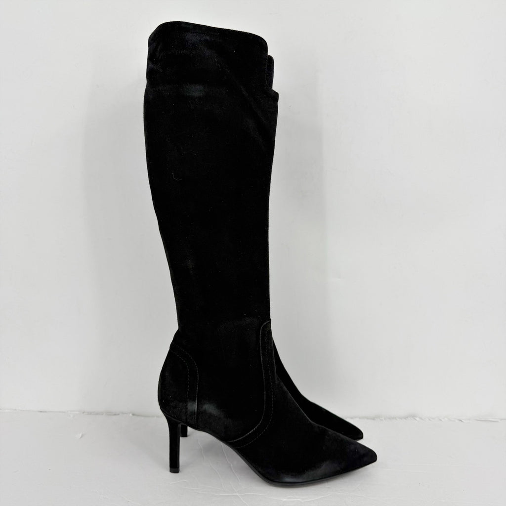 Aquatalia Womens Knee High Boots US 7.5 M EU 38 Black Suede NWOB