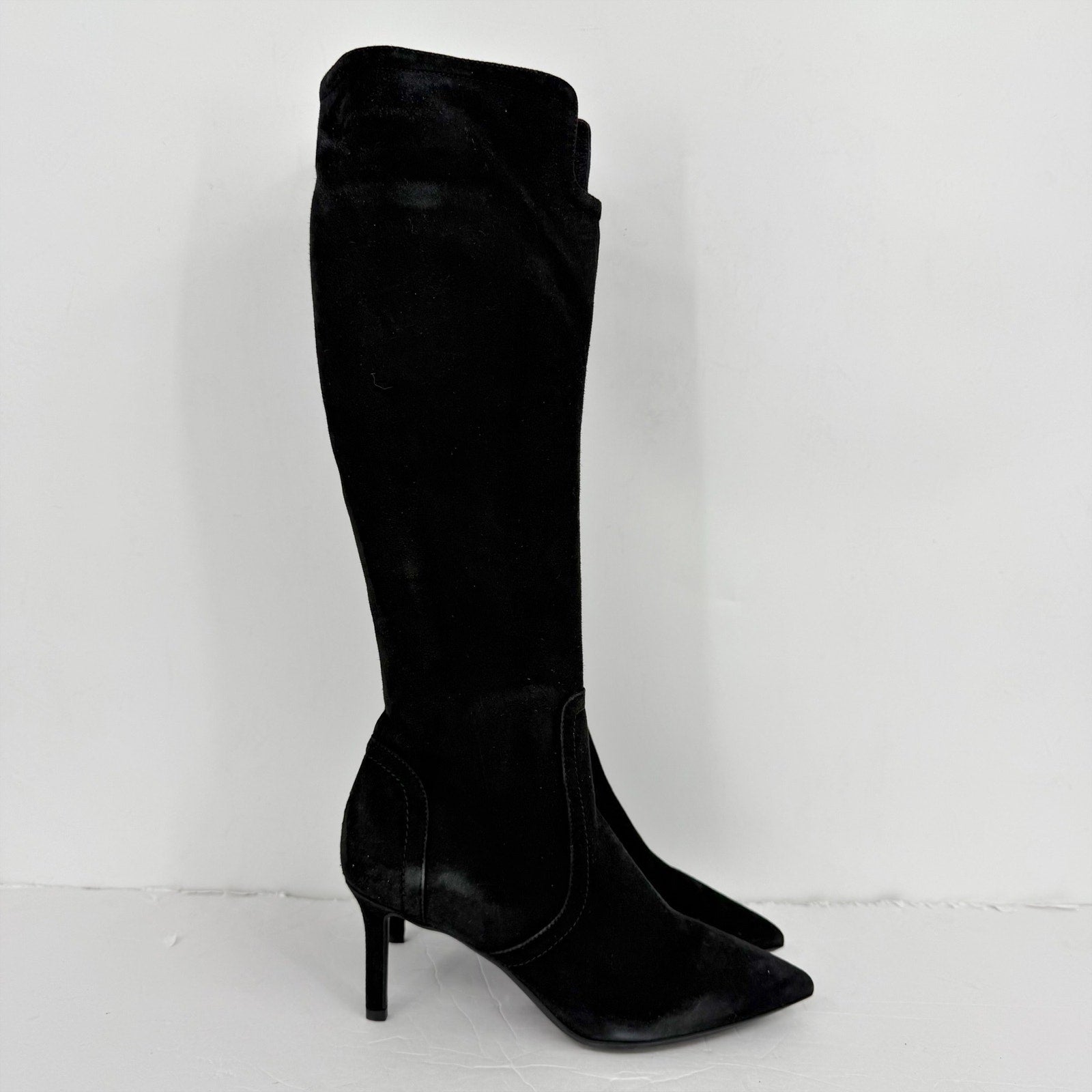 Aquatalia Womens Knee High Boots US 7.5 M EU 38 Black Suede NWOB