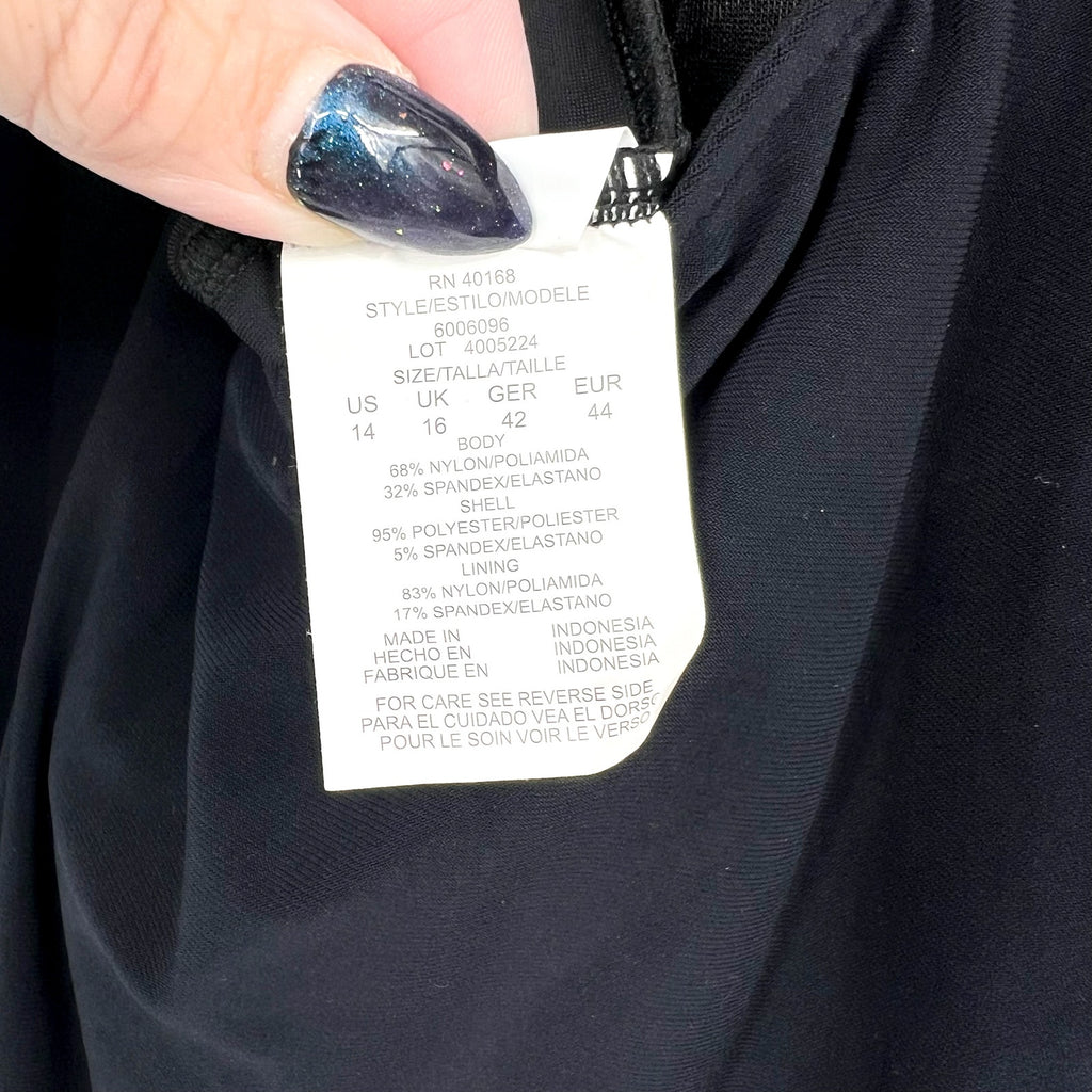 MAGICSUIT Beverly 2-in-1 Convertible Swim Dress Size 14 Black Miraclesuit NWOT