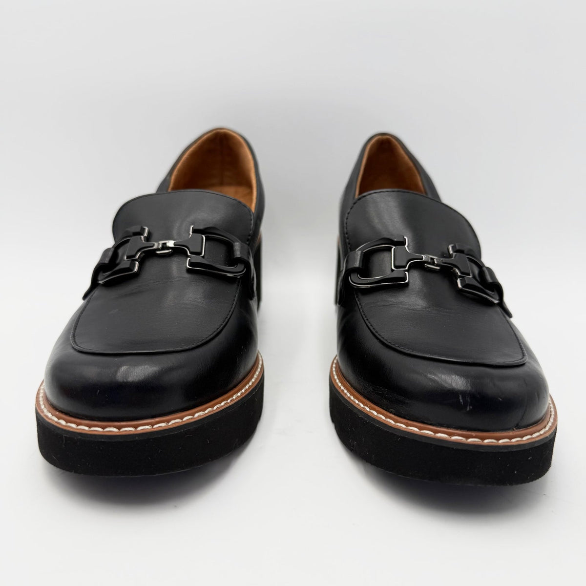 Naturalizer Womens Corrine Bit Platform Loafers Size 10 EU 41 Black NWOB