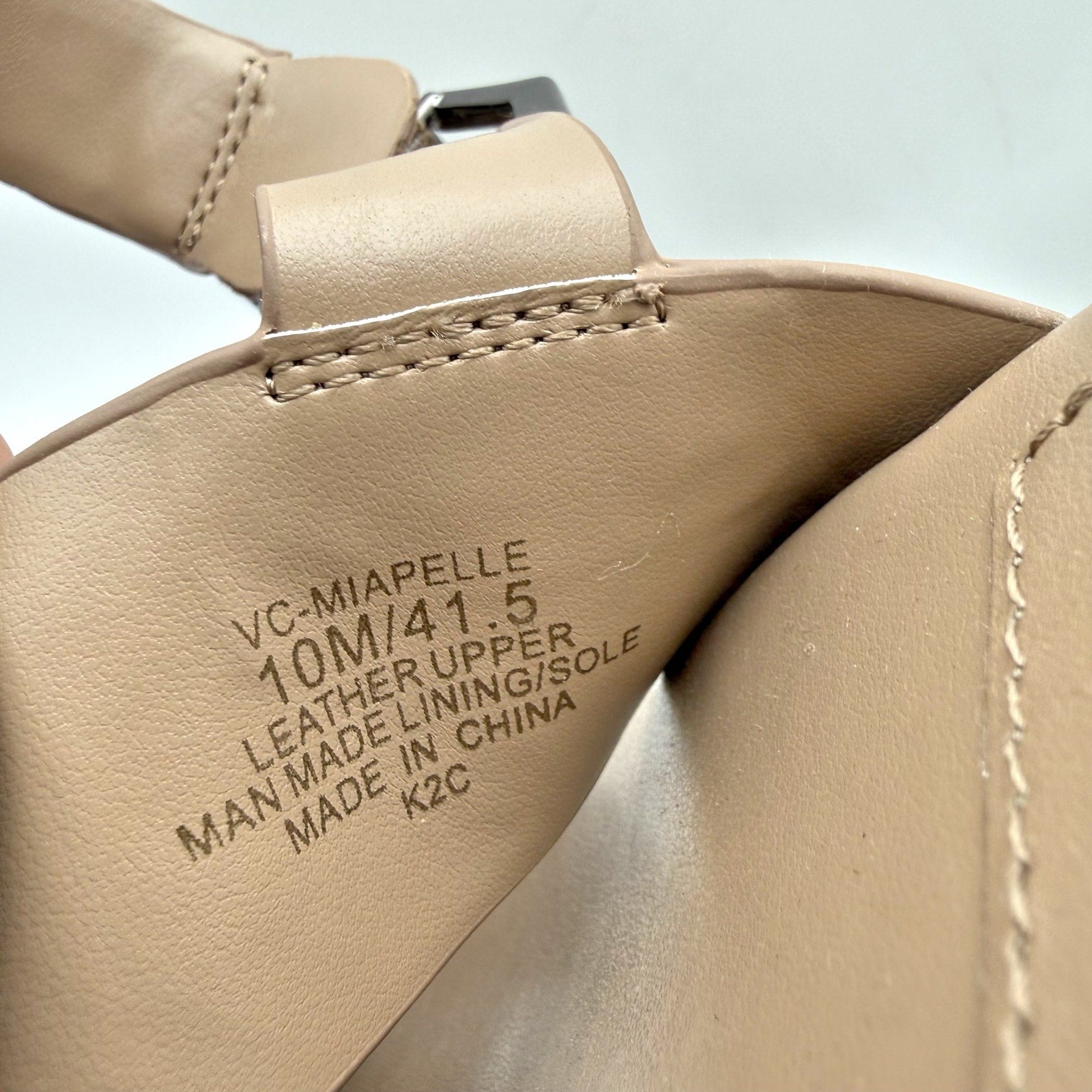 Vince Camuto Womens Maipelle Espadrille Wedge Sandals US 10 Taupe Leather NWOB