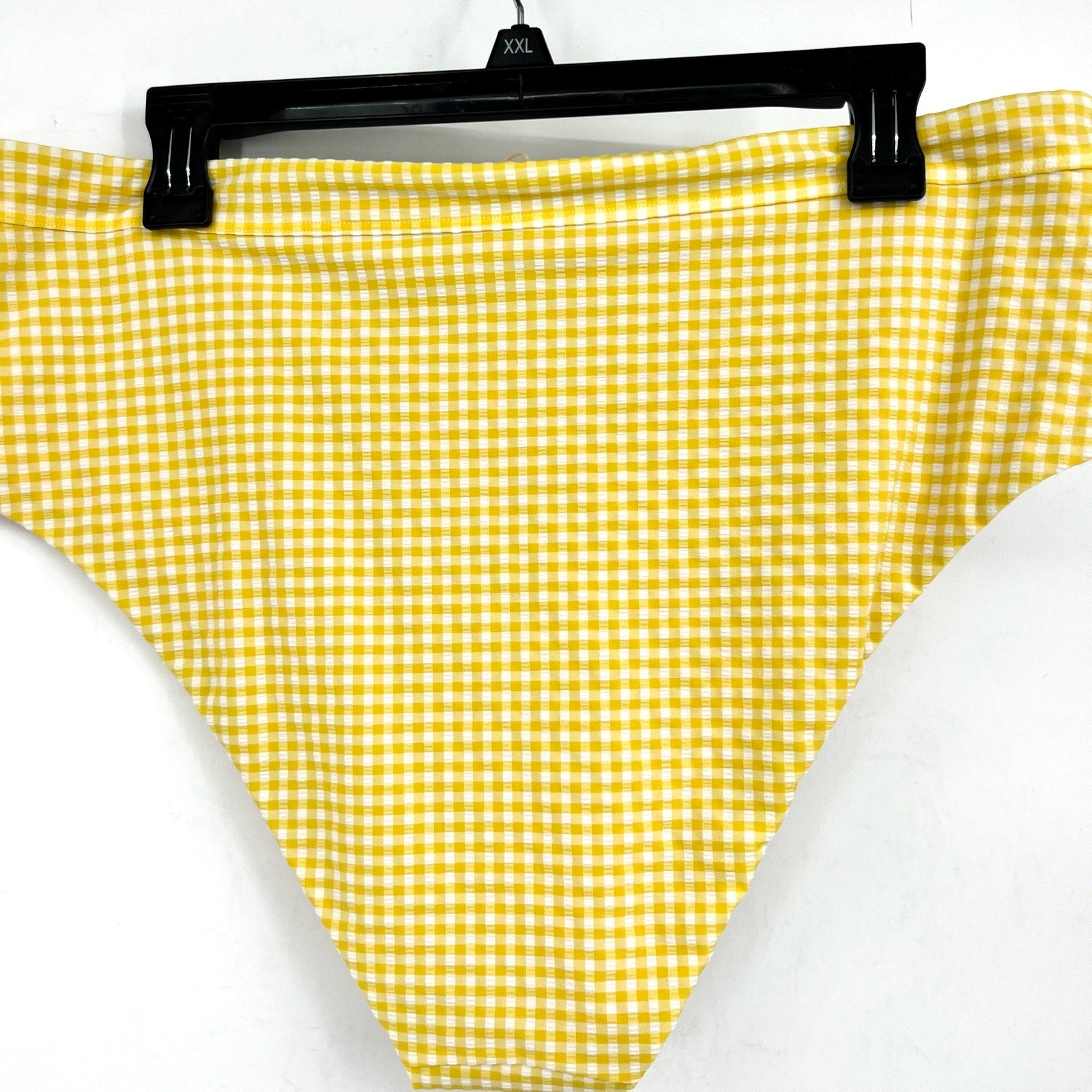 MADEWELL Prawn High-rise Bikini Bottom XL Yellow Chamomile Tea Seersucker NWT