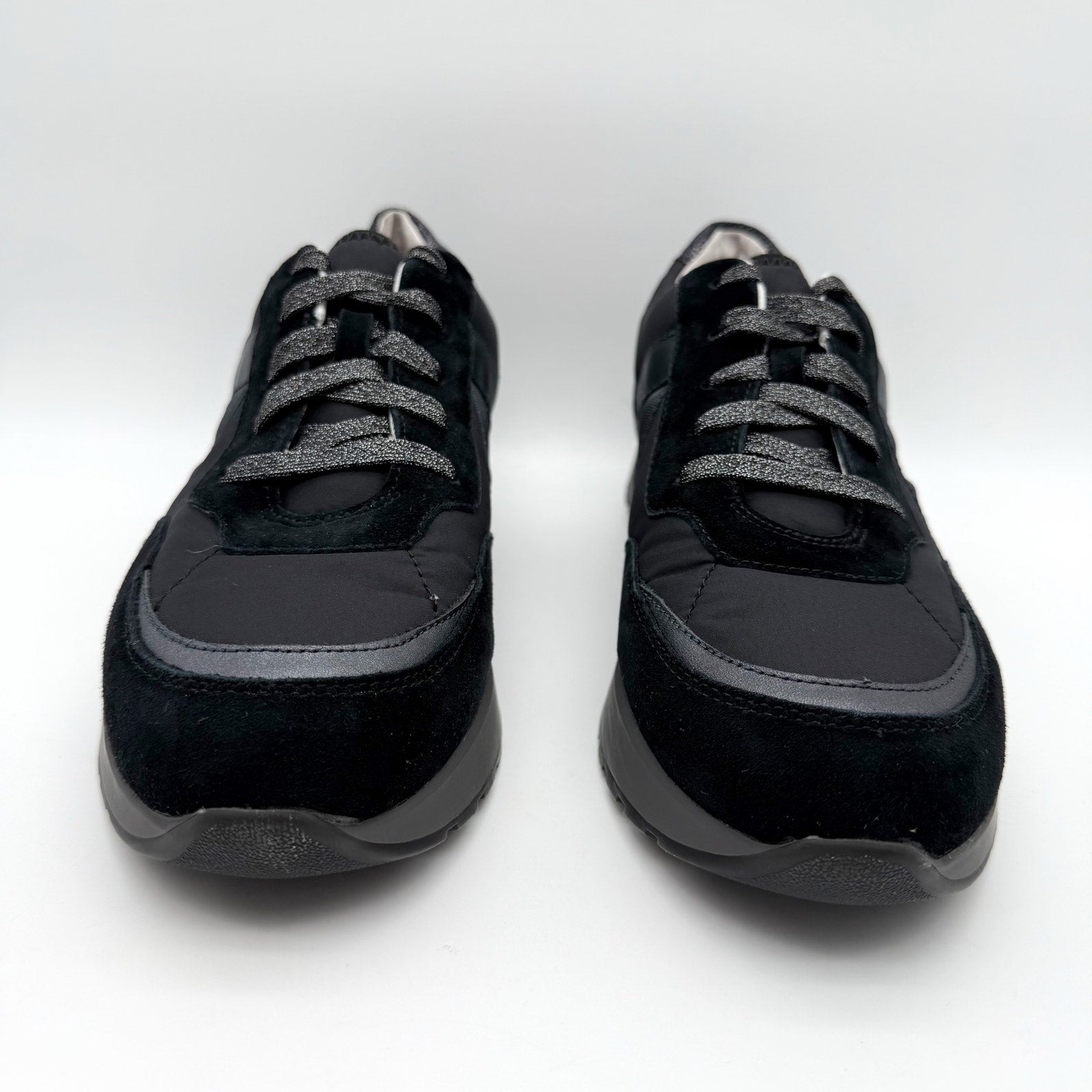 Munro Womens Piper Sneakers US 12 M Black Grey Suede Athletic NWOB