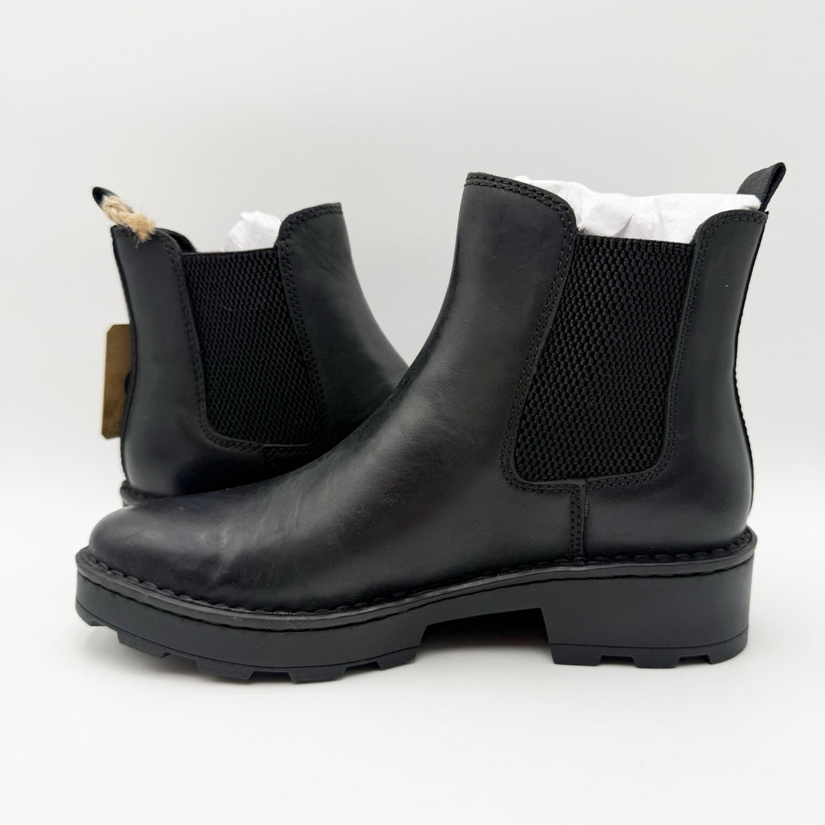 BORN Womens Verona Chelsea Ankle Boots Size 6.5 M EU 37 Black Leather NIB