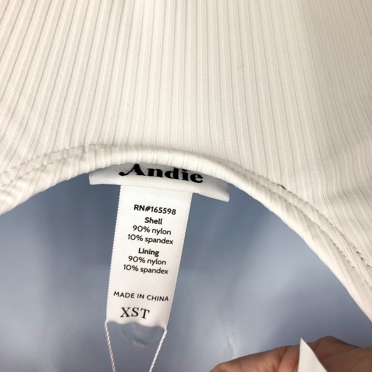 ANDIE SWIM Laguna Ribbed One Piece Swimsuit White XS Tall US 0-2