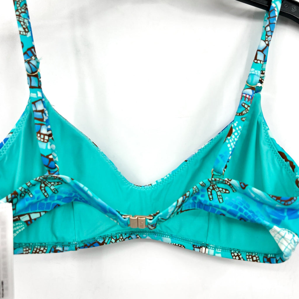 SEAFOLLY Women's La Mer Bralette Bikini Top Size 4 Aquatic Blue Swim NWOT
