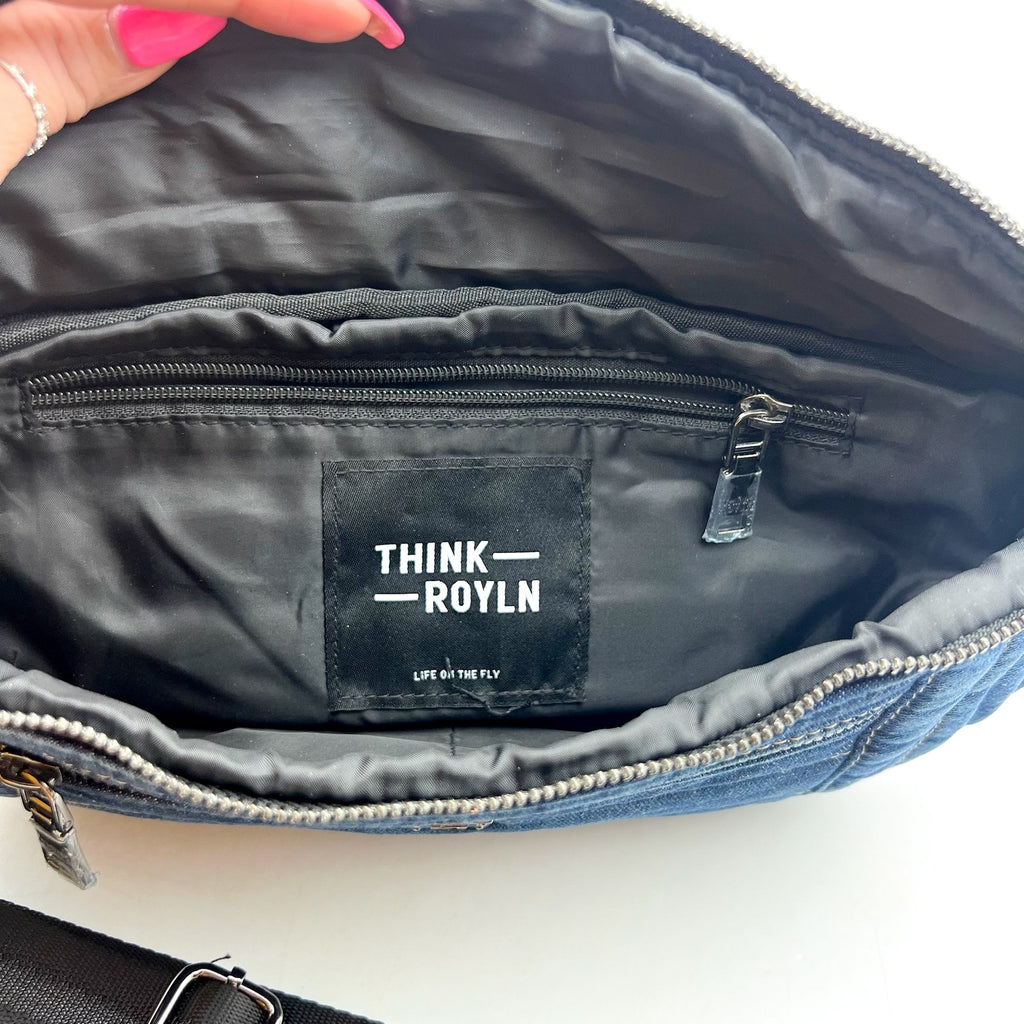 THINK ROYLN Sister Sling Denim Crossbody Bag Blue Stone Washed NWT