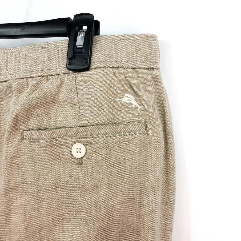 TOMMY BAHAMA Men's Beach Coast Linen Pants XL Stone Khaki 32" Inseam NWT