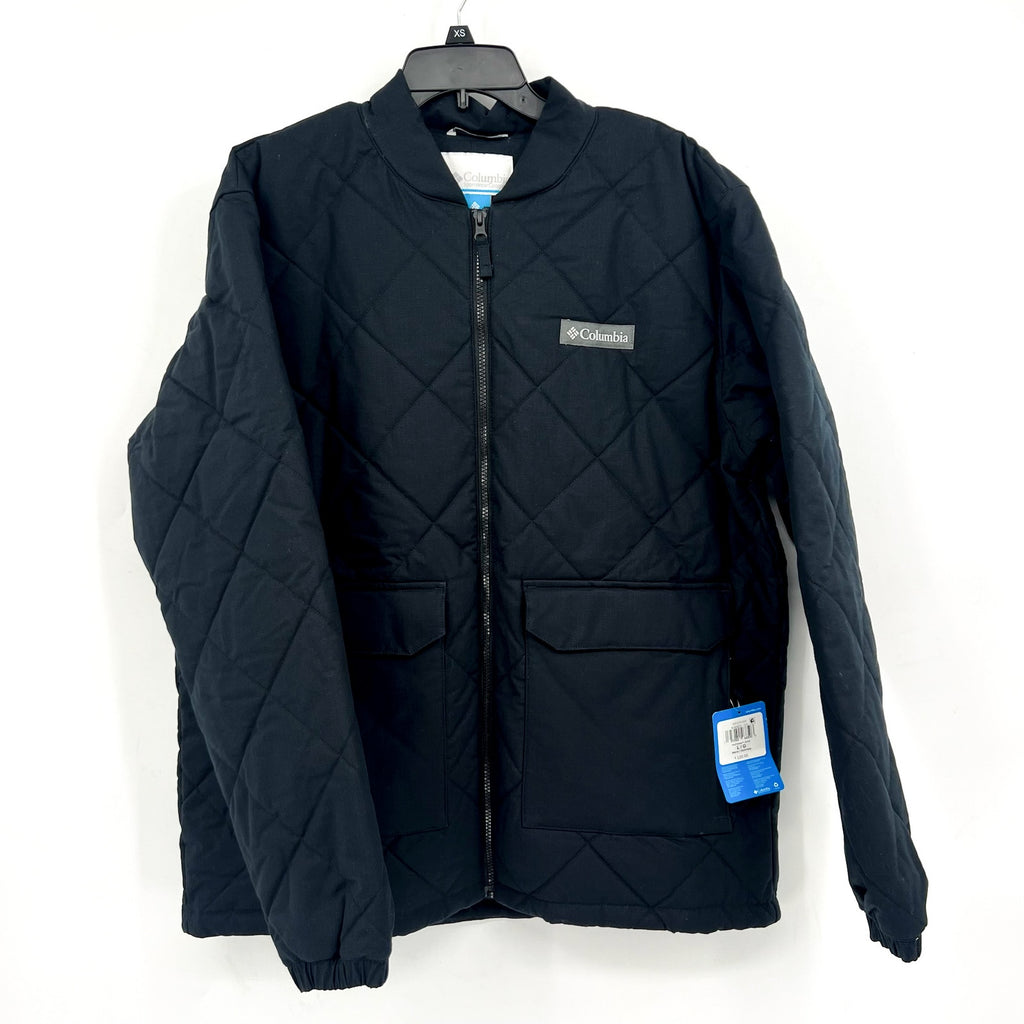 Columbia Mens Rad Padded Jacket Large Black Full Zip Lined Quilted NWT