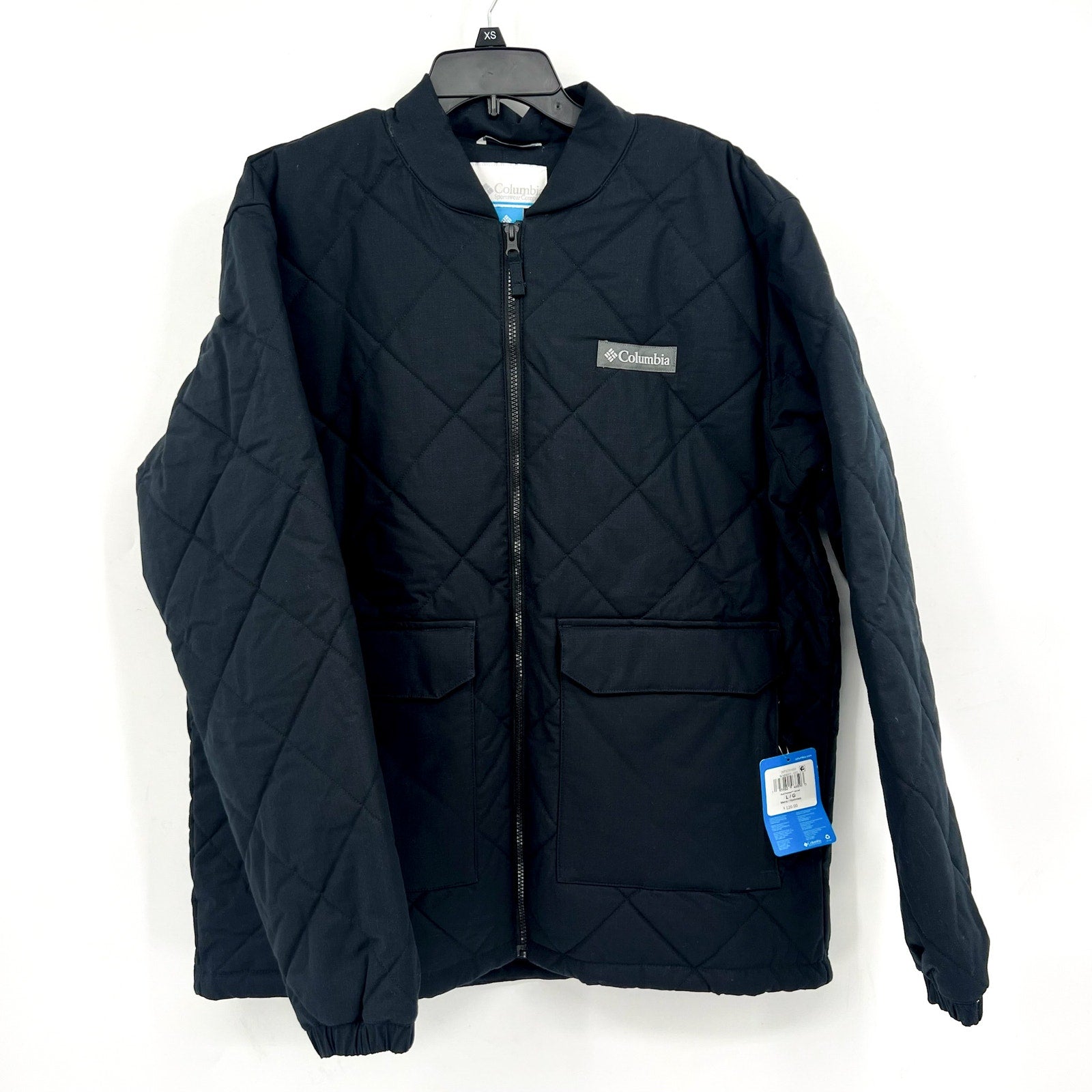 Columbia Mens Rad Padded Jacket Large Black Full Zip Lined Quilted NWT