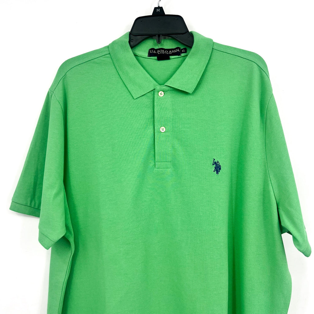 U.S POLO ASSN Men's Pique Polo Shirt XL Berkeley Green Short Sleeve NWT