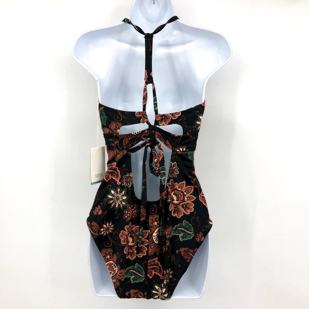 CARVE DESIGN Dahlia One Piece Swimsuit XL Black Taj Print Criss-Cross NWT