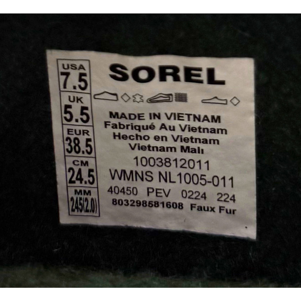 SOREL Womens Caribou Boots US 7.5 Black Stone Leather Insulated Waterproof NWOB