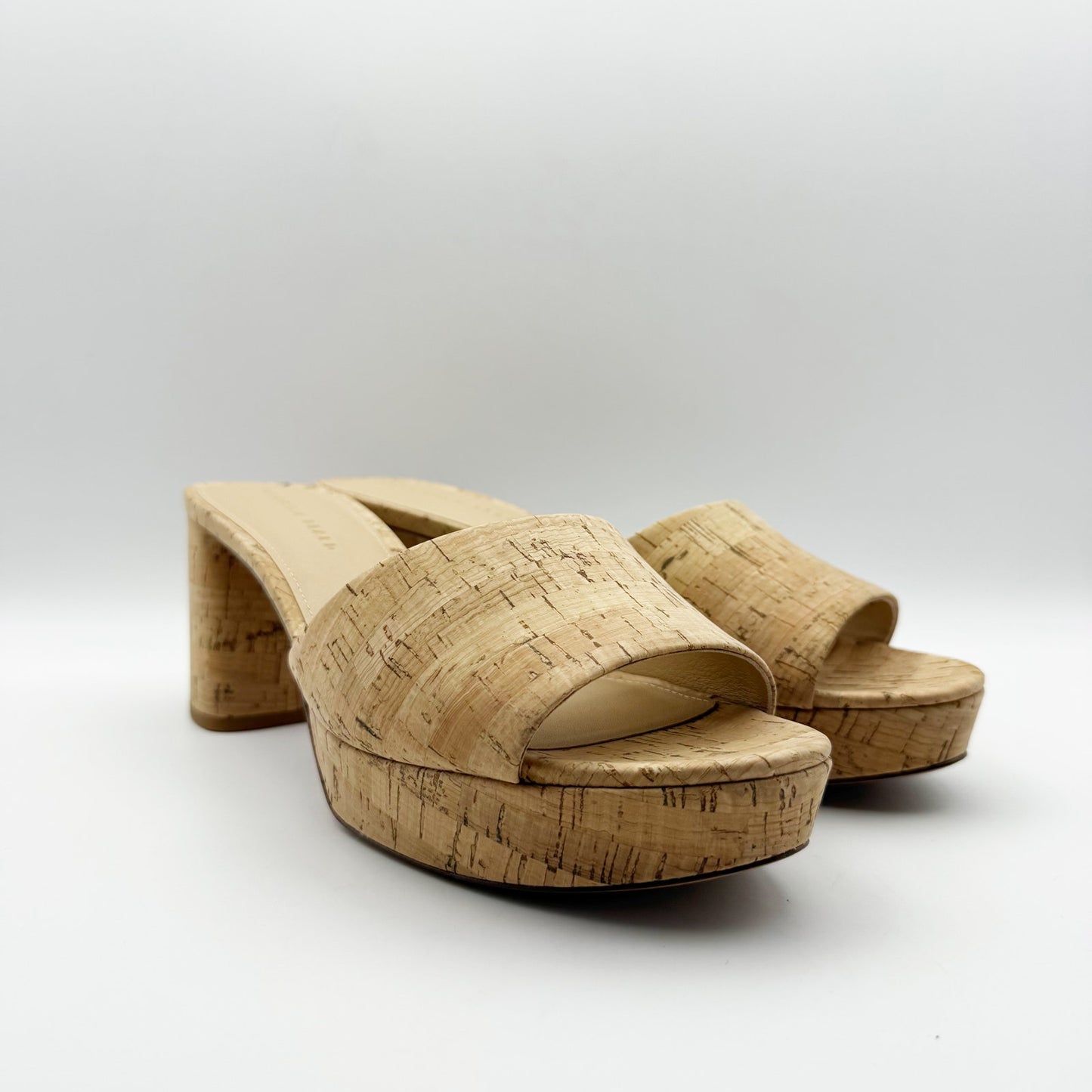 Veronica Beard Womens Dali Cork Heels US 11 M Tan Leather Cork Platform NIB