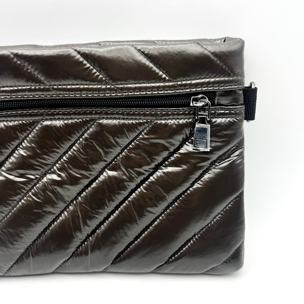 THINK ROYLN Diagonal Bum Bag 2.0 Medium Glossy Chocolate Brown NWOT