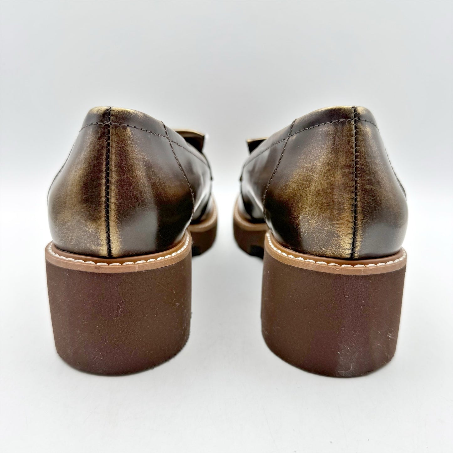 Naturalizer Womens Desmond Tassel Loafer US 7.5 Wide EU 38 Bronze Leather NIB