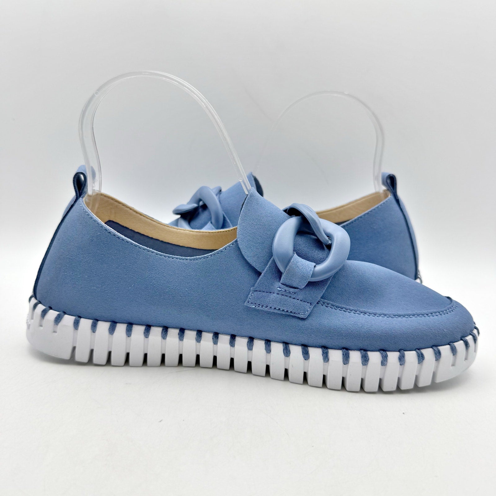 ILSE JACOBSEN Womens Tulip Loafers EU 36 US 6 Blue Slip On NWOB