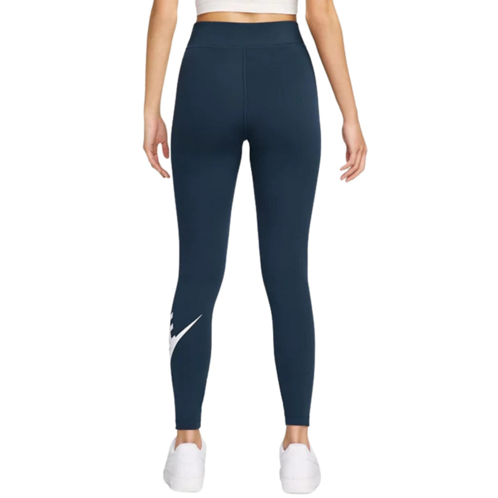 Nike Womens Logo Full Length Leggings XS Navy Blue Athletic High-Waisted NWT