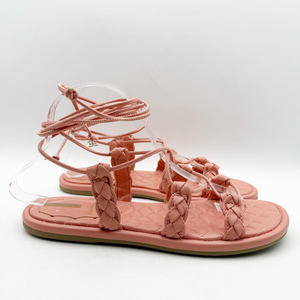 Sam Edelman Womens Zariah Sandals Size 8.5 M EU 38.5 Pink Strappy Lace Up NIB