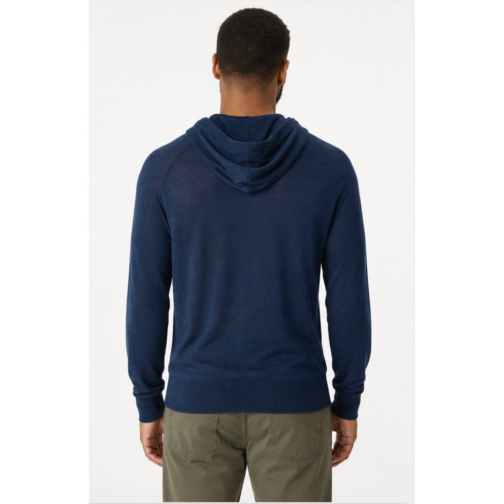 GOOD MAN BRAND Men's Merino Wool Hoodie Sweater Small Navy Blue NWT