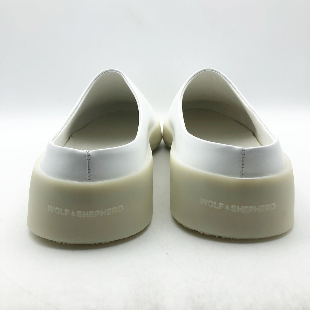 Wolf & Shepherd Cruise Mule Slip On Shoes Mens 12 EU 45 White Leather NIB