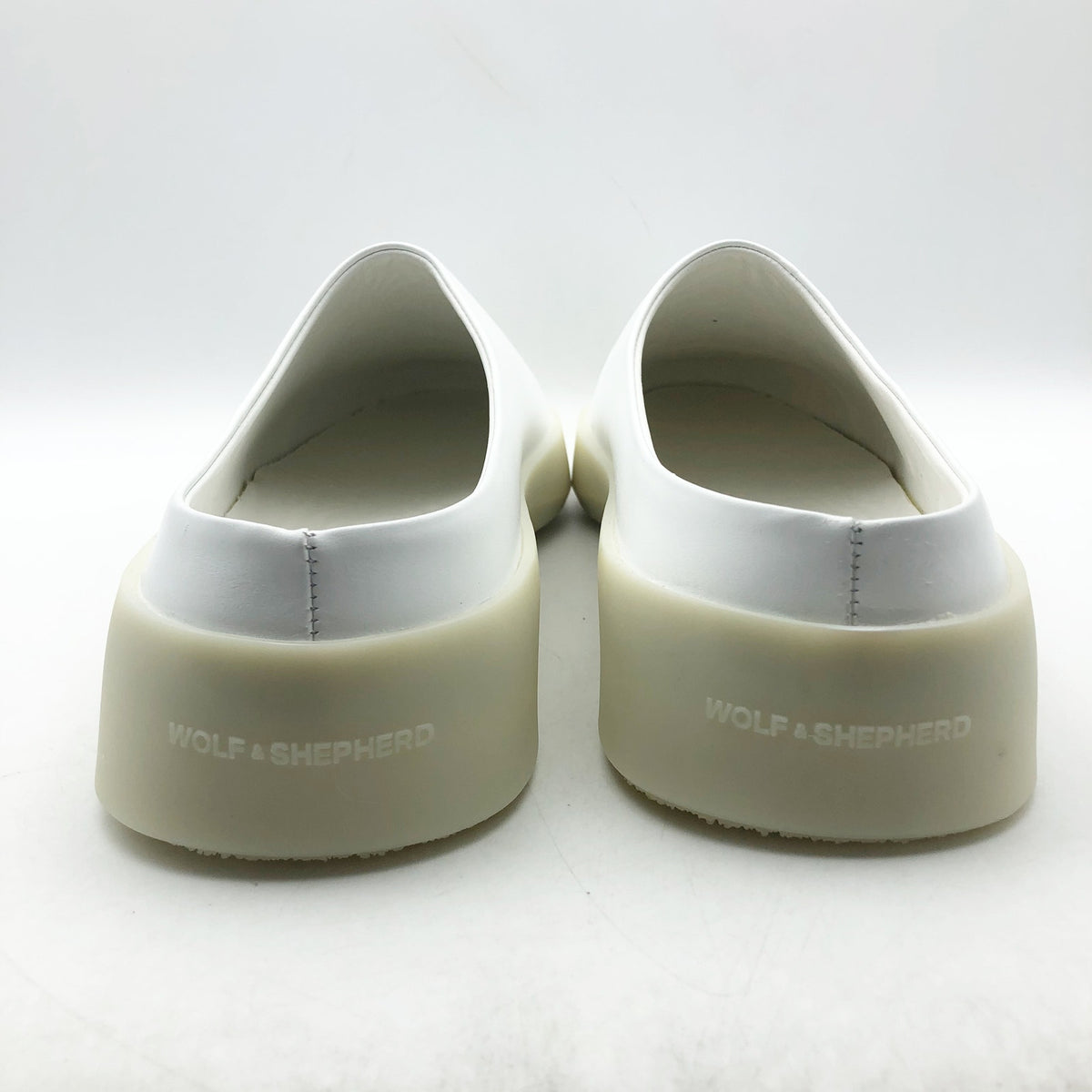 Wolf & Shepherd Cruise Mule Slip On Shoes Mens 12 EU 45 White Leather NIB