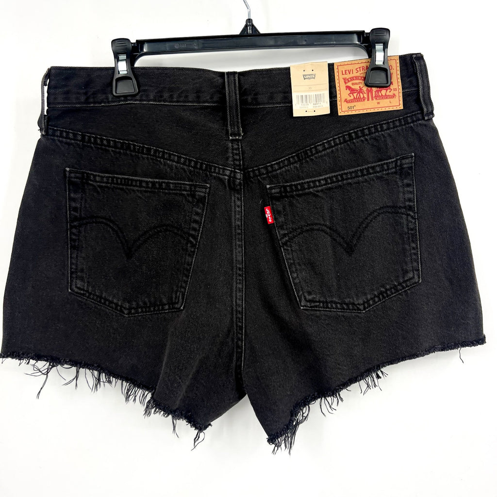 LEVIS Womens 501 Original Fit Shorts Size 30 US 10 Lunar Black 56327-0112 NWT
