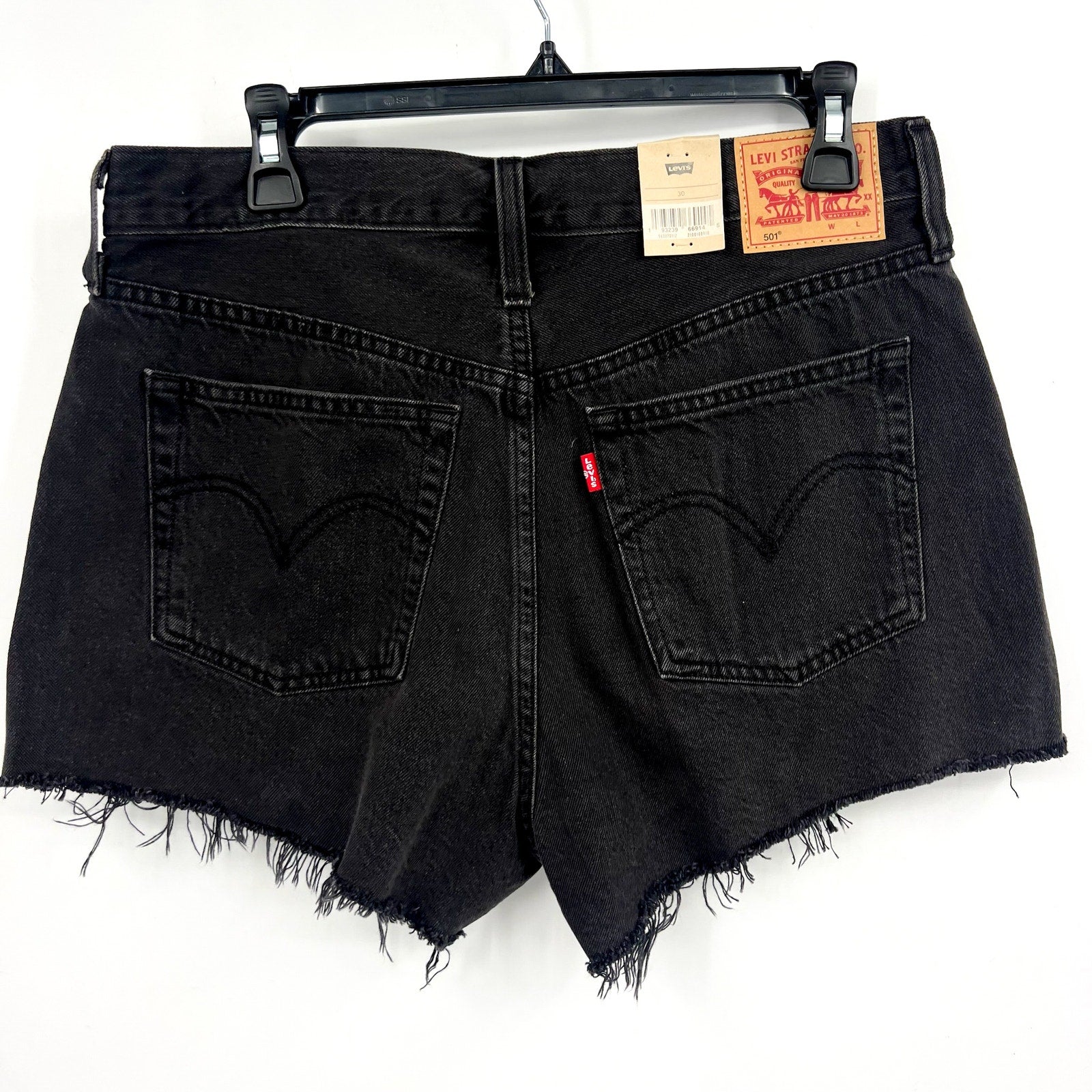 LEVIS Womens 501 Original Fit Shorts Size 30 US 10 Lunar Black 56327-0112 NWT